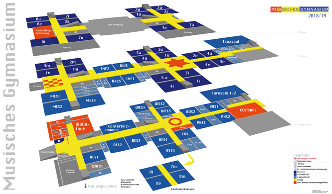Der Gebäudeplan 2018/19 Das Musisches Gymnasium Salzburg