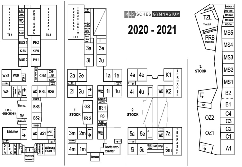 Der Gebäudeplan 2020/21 Das Musisches Gymnasium Salzburg
